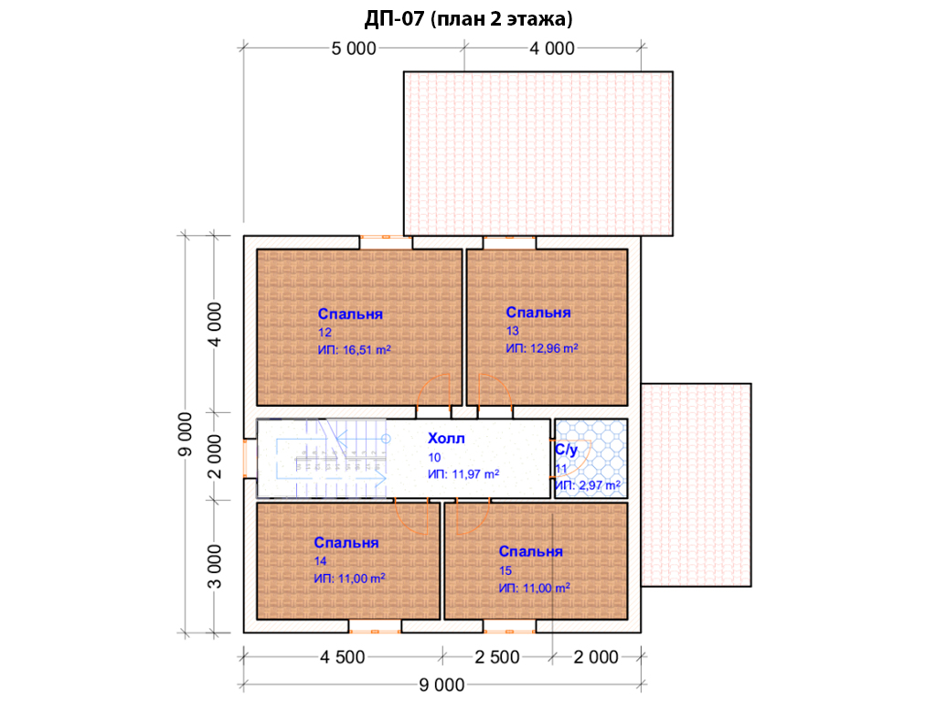 Проект дома ДП-07 (9х9), площадью 133м² из блока